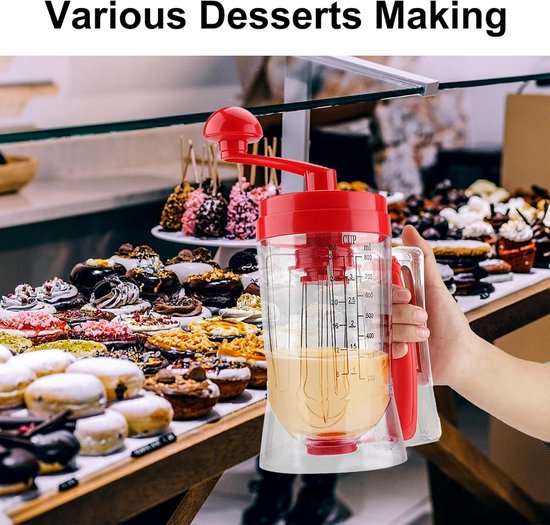Handmatige Beslagmixer voor Cupcakes, Pannenkoeken, Wafels en Taarten - ABS Materiaal, Duurzaam Beslagapparaat — afbeelding 4