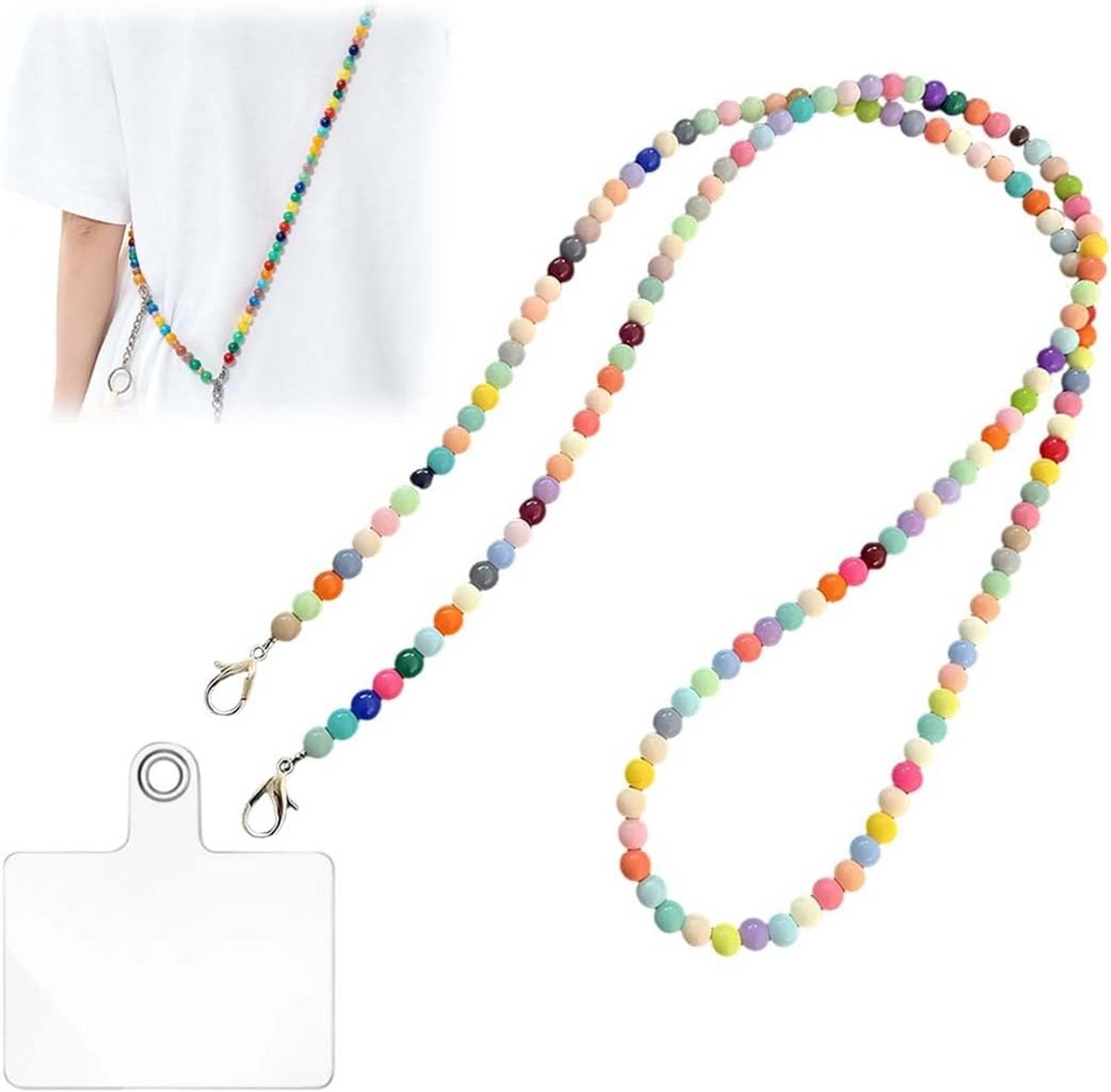 Universele Telefoonketting met Parels - Verstelbare Lanyard voor Smartphone