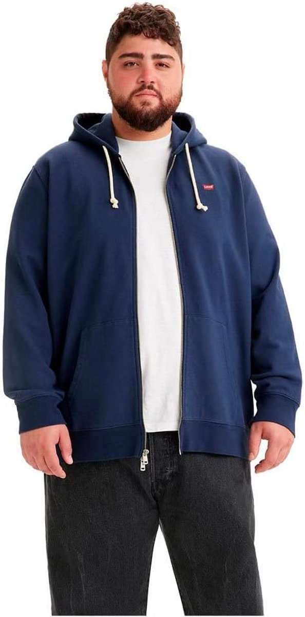 Hoodie Heren Groot & Lang Met Rits - Comfortabele Sweatstof