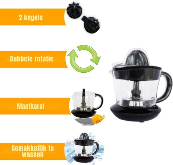 RVV® Citruspers electrisch - Citruspers - Sinaasappelpers - Zwart - ‎18cm x 43cm x 37cm van RVV — afbeelding 4