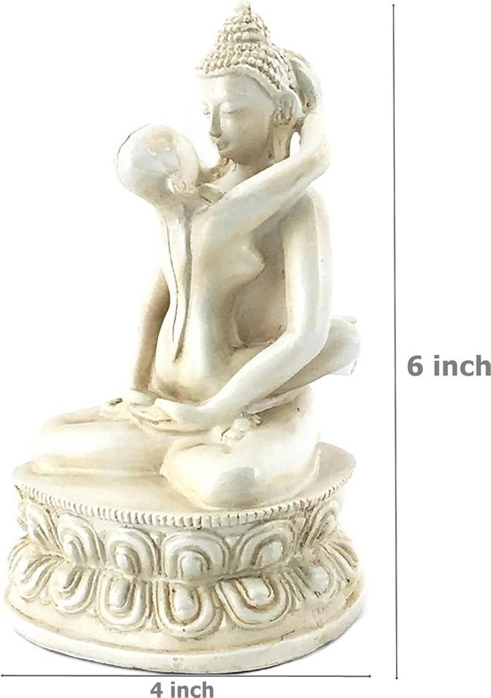 Yab Yum Boeddha Beeldje Shakti Omhelzing Tantra 15 cm Hoog — afbeelding 3