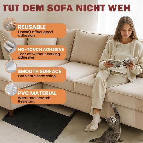 Zelfklevende Kattenkrabfolie, Kattenkrabbescherming Voor Bank Transparant 30 Cm X 5 M Krasbescherming Muur Krasbeschermingsfolie Bankkrabbescherming Kat Antikrastape Meubels Sofa Deurbescherming 2250556726