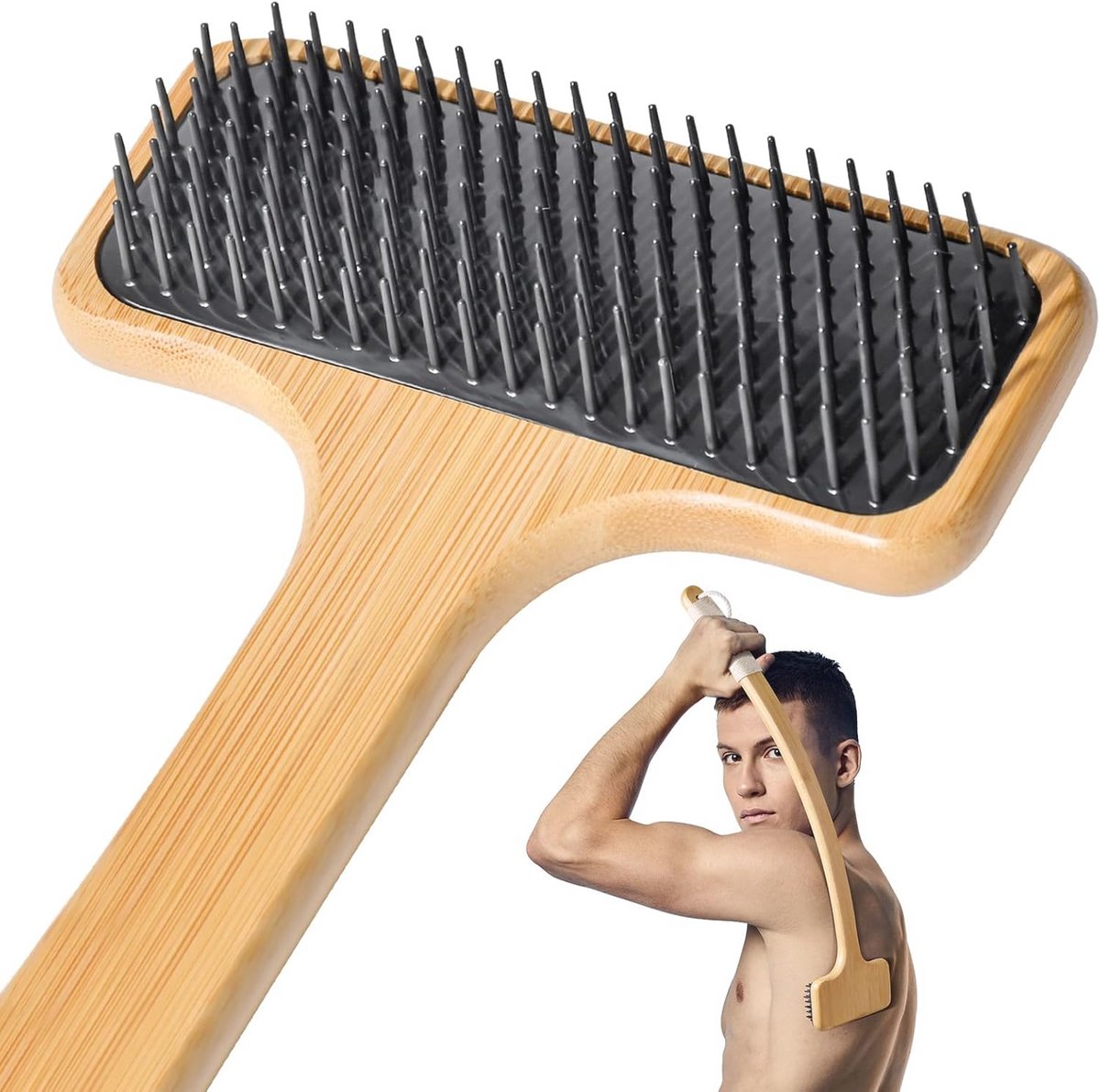 22 Inch Extra Large Bamboo Back Itcher for Comfort and Relief