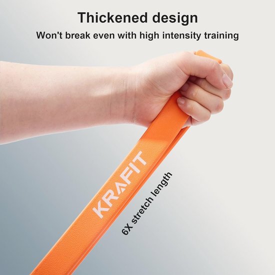 Fitnessbanden, weerstandsniveau 5-100 kg, weerstandsbanden voor krachttraining, pilates, fysiotherapie, yoga, optrekhulp, geschikt voor mannen en vrouwen (4 stuks