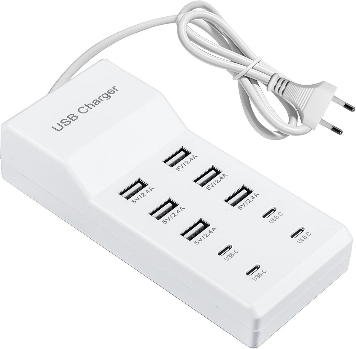 Krachtig 10-Poorts USB Laadstation 50W voor Telefoons, Tablets en Meer - Snel Opladen