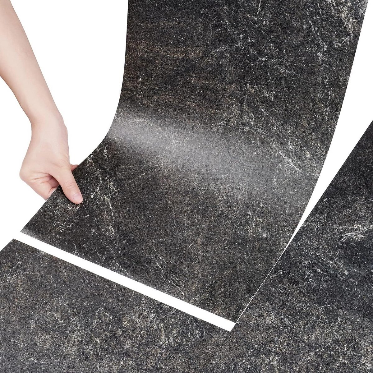 Zelfklevende Vloertegels Marmer Donkergrijs 30x60cm - 15 Stuks PVC