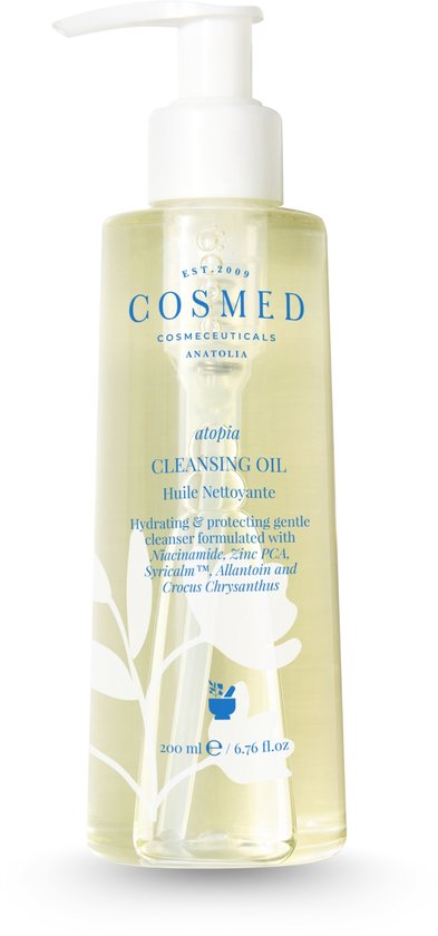 Cosmed Atopia – Cleansing Oil – Reinigingsolie voor Alle Huidtypes – Oil Cleanser voor Gezicht en Lichaam – Atopische Huid – Make up Remover – 200 ml
