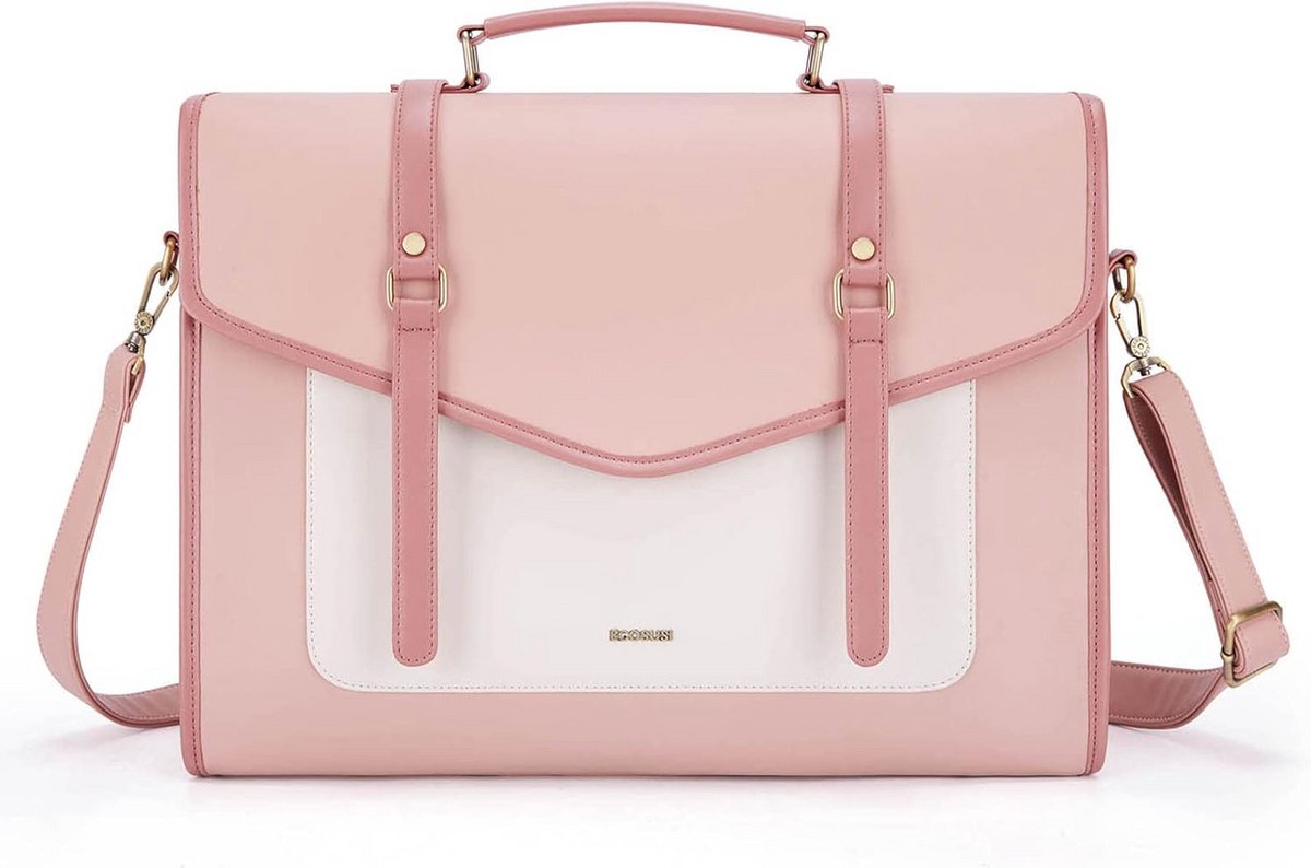 Dames Laptophandtas 15,6 inch - PU-leer, Grote Schoudertas, Zwart