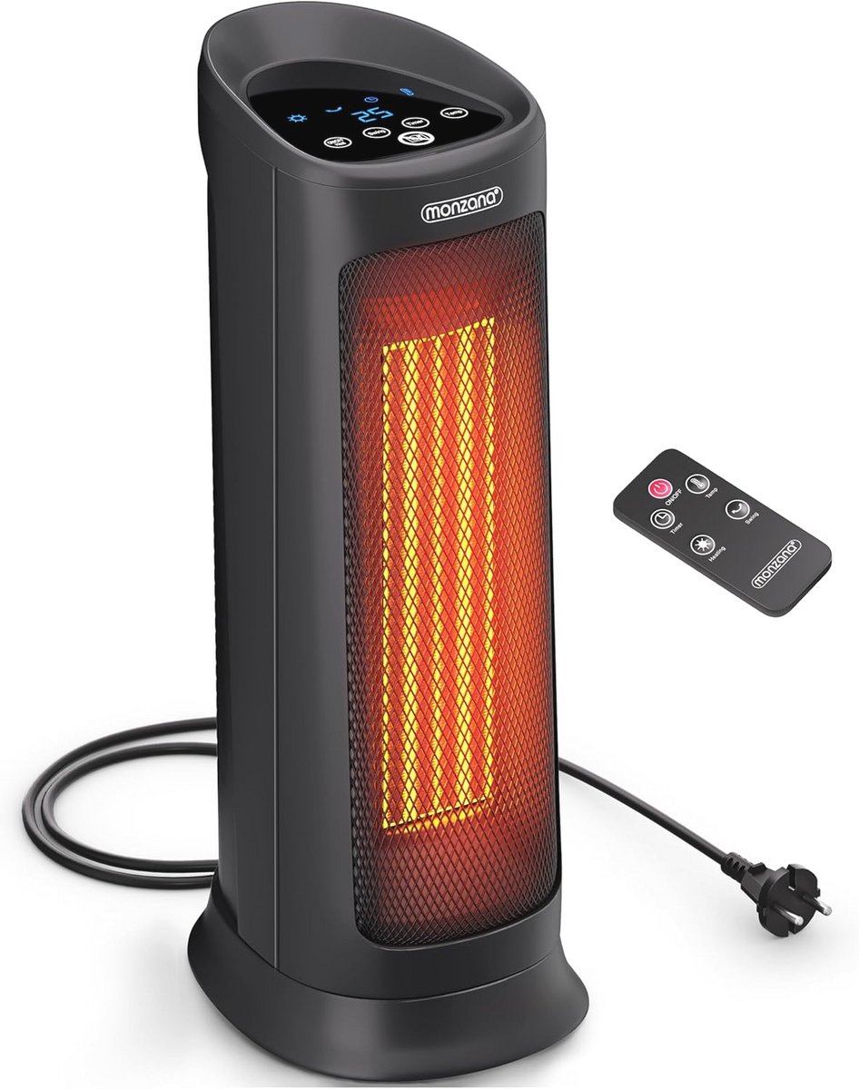 Keramische Ventilatorkachel 2000W met 4 Modi, 120° Oscillatie en Afstandsbediening