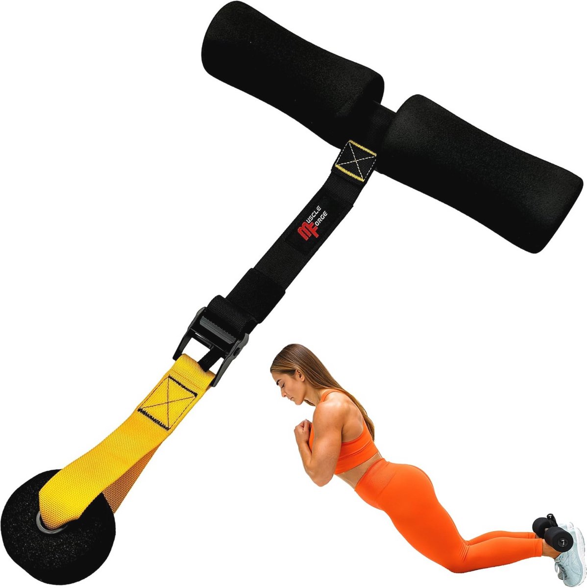 Verstelbare Hamstring Curl Strap voor Effectieve Training - Geschikt voor Nordic Curls, Sit-Ups & Squats, Ondersteunt Tot 180 kg