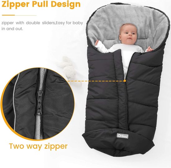 Warme Wintervoetenzak voor Kinderwagen - Dikke Waterdichte Thermofleece Voetenzak voor Buggy en Wandelwagen — afbeelding 4