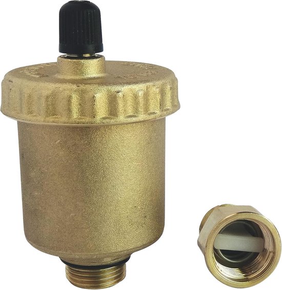 Automatische Luchtontluchter M12/17 - Geborsteld Messing - 110 °C, 10