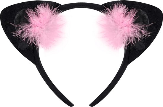 Timesetl Diadeem met kattenoren, van plastic, 12 kleuren
