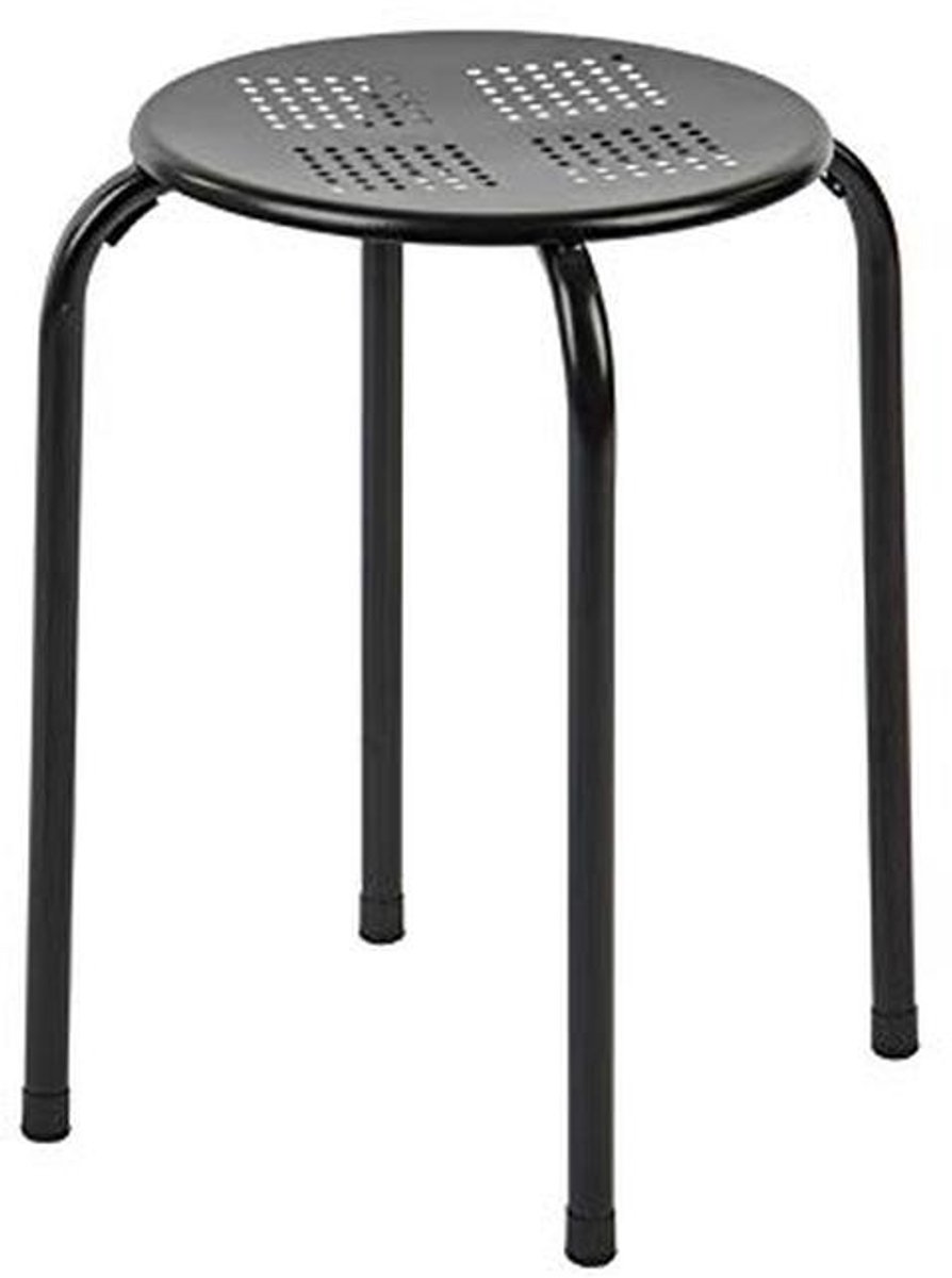 Stapelbare metalen kruk - 44,5 cm hoog - Zwart