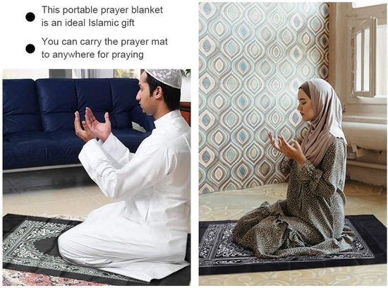 Draagbare Islamitische Gebedsmat met Kompas - Ideaal voor Reizen en Ramadan van Merkloos — afbeelding 4
