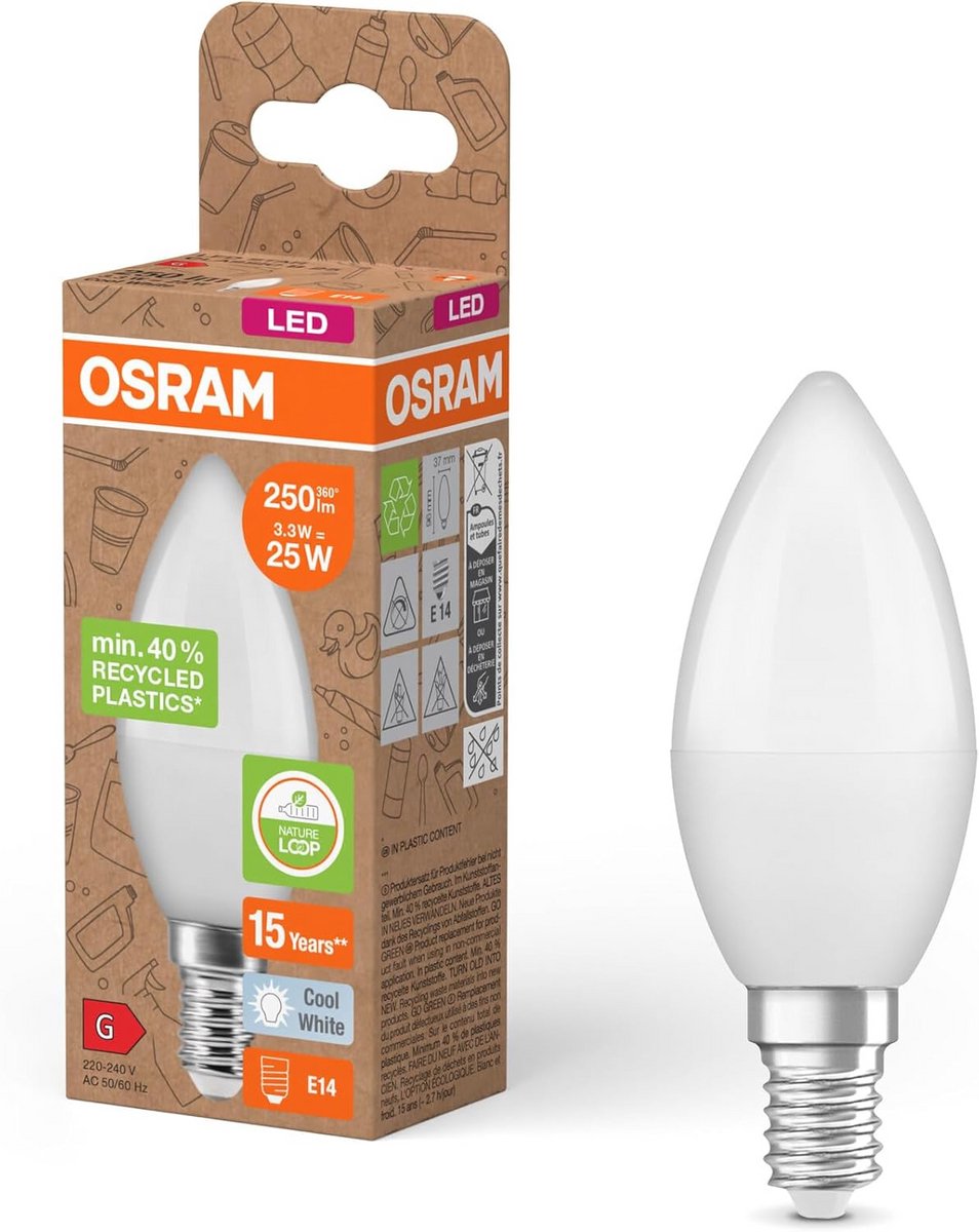 LED Lamp Glas 3.3W Vervanger Gloeilamp 250 Lumen Warm Wit 4000K