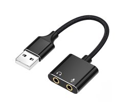 Drivervrije USB-geluidskaart Geschikt voor pc, laptop, PS4 en hoofdtelefoon/microfoon-combinatie.