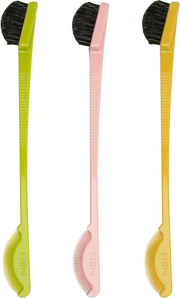 24 uur Edge Tamer Borstel en Kam 3-pack - Varkenshaar, Dual-Ended, Geen Afschilfering