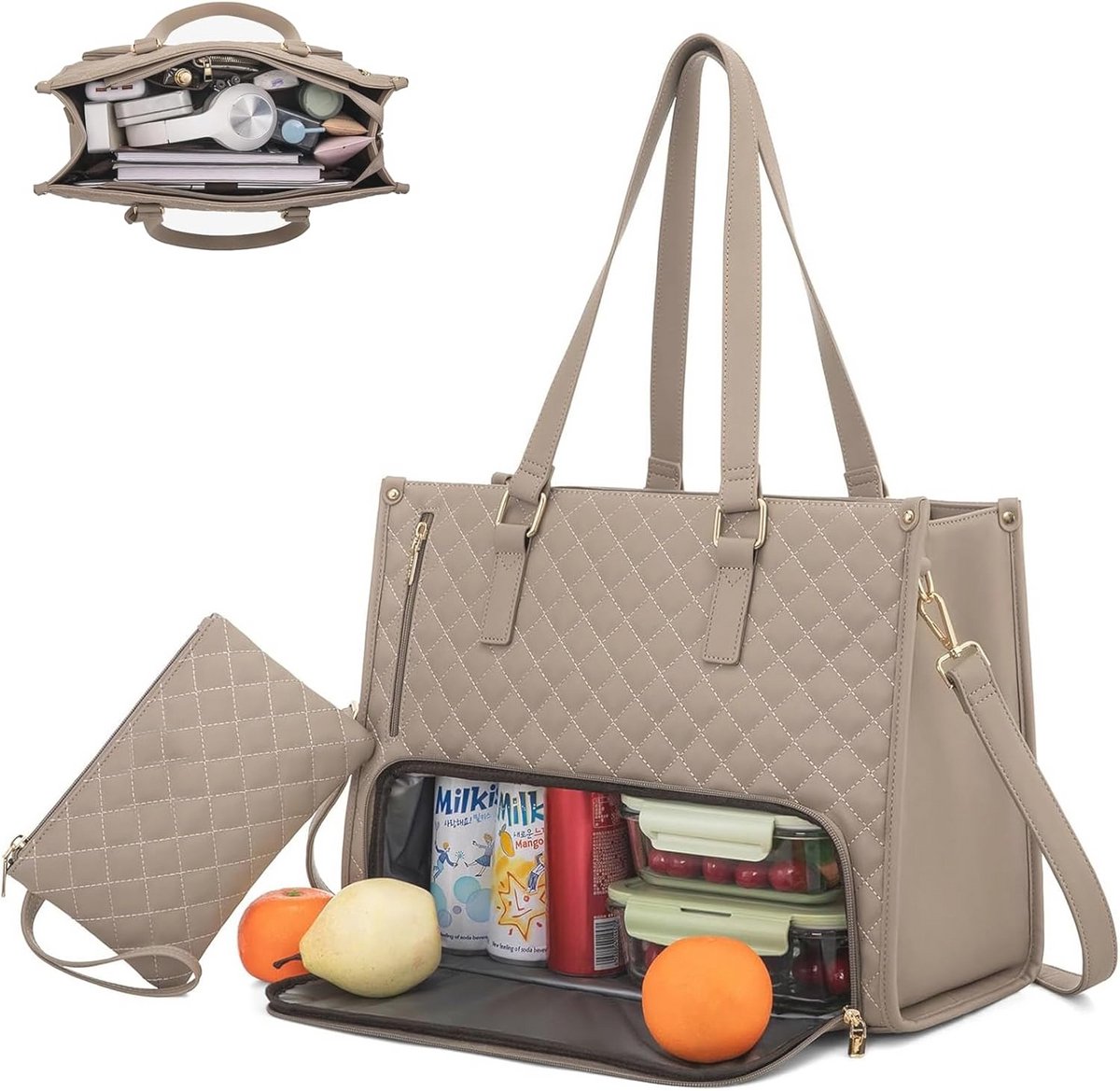 Laptoptas met Geïsoleerd Lunchvak voor Vrouwen - Ideaal voor Werk en Onderweg