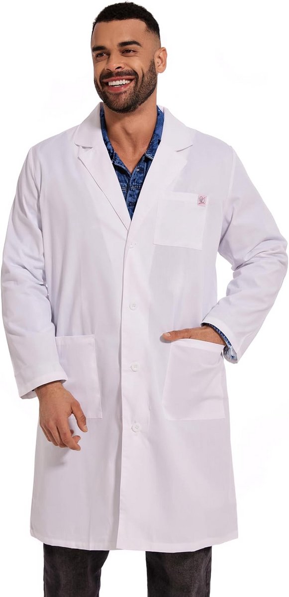 Unisex Witte Laboratoriumjas Lange Mouwen - Medische Werkkleding voor Dokter en Student