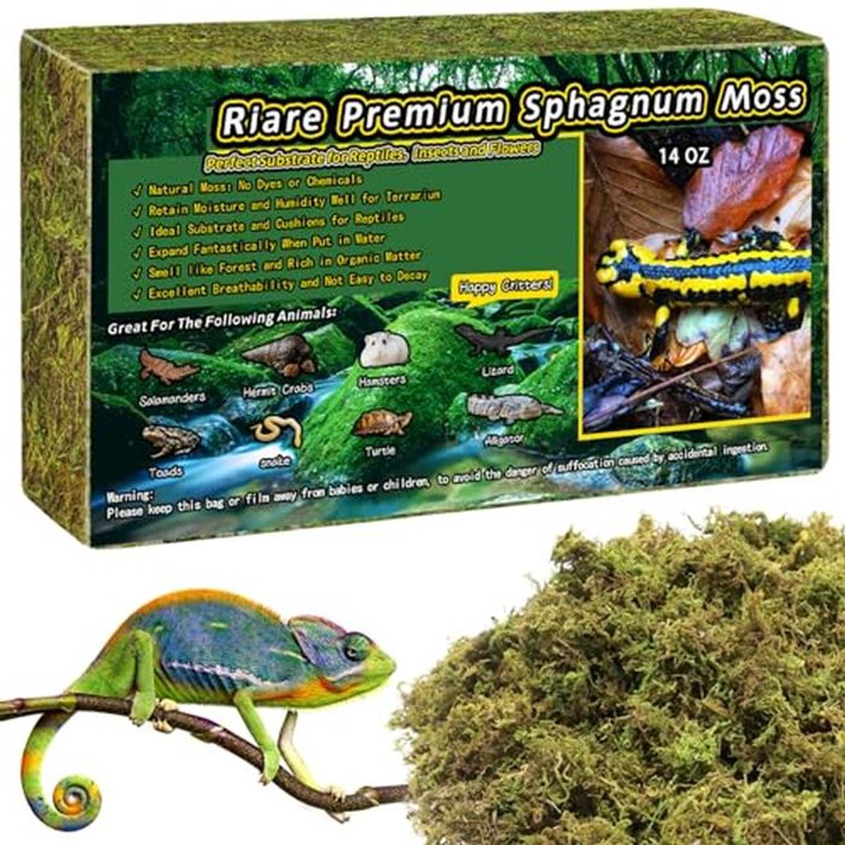Premium Veenmos voor Reptielen - Natuurlijk Levende Mos Bedekking voor Terrarium