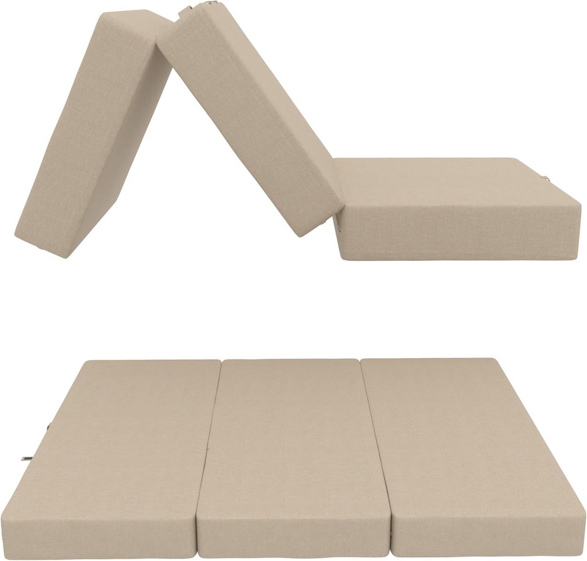 Vouwbare Matras voor Kamperen en Logeren - 3 Delige Camping Bed - 140 x 195 x 15 cm