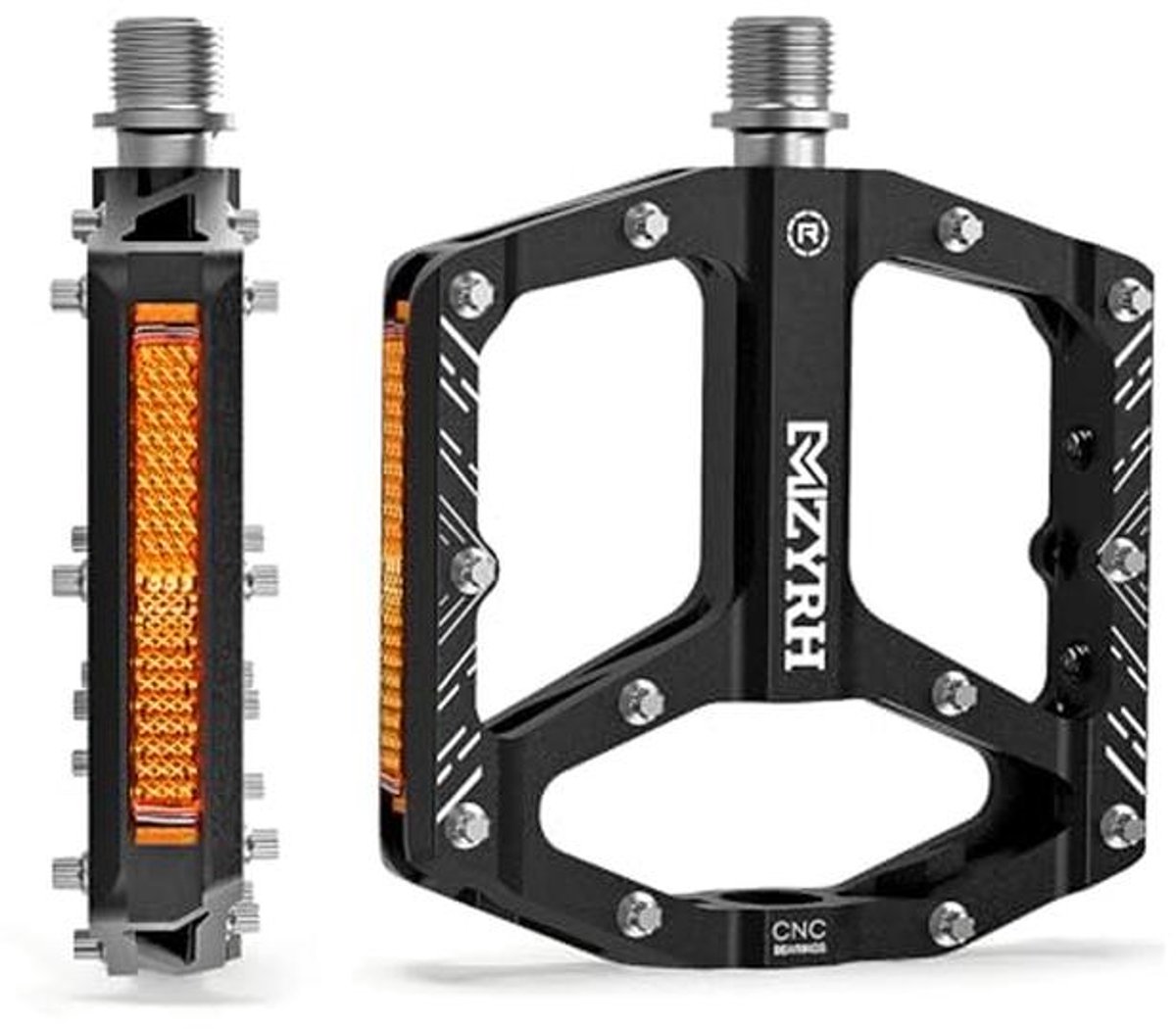Mountainbike-pedalen met Reflectoren en Antislip CNC-Aluminium, Waterdichte 9/16 Inch Fietspedalen