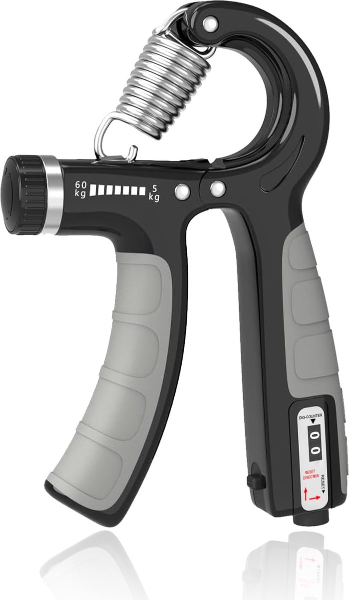 IMPERATORIS® Handknijper - Handtrainer - Knijphalter - Verstelbare Weerstand - Voor Fitness en Revalidatie - Onderarm Trainer - Anti-slip - 1 Stuk