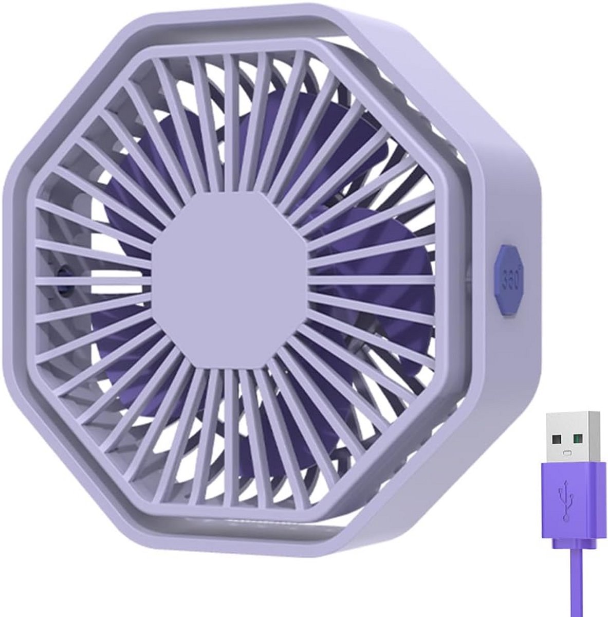 Stille USB Tafelventilator met 3 Snelheden en 360 Graden Rotatie - Compact voor PC en Laptop