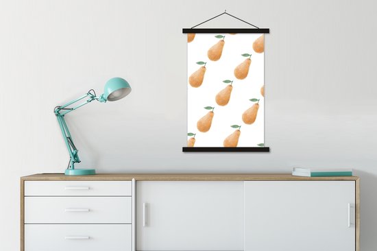 Porte-affiche avec affiche - Affiche scolaire - Poires - Aquarelle - Modèles - 60x90 cm - Lattes noires