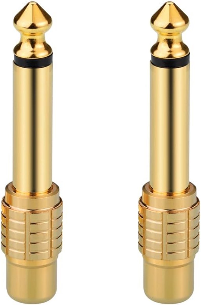 Audio-Adapter RCA naar 6.3 mm Jack - 2 Stuks - Puur Koper, Mono-Audio