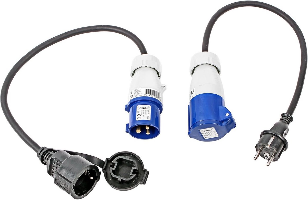 CEE Adapter Set 200-250V, 16A, 3-polig met IP44 Bescherming voor Camping