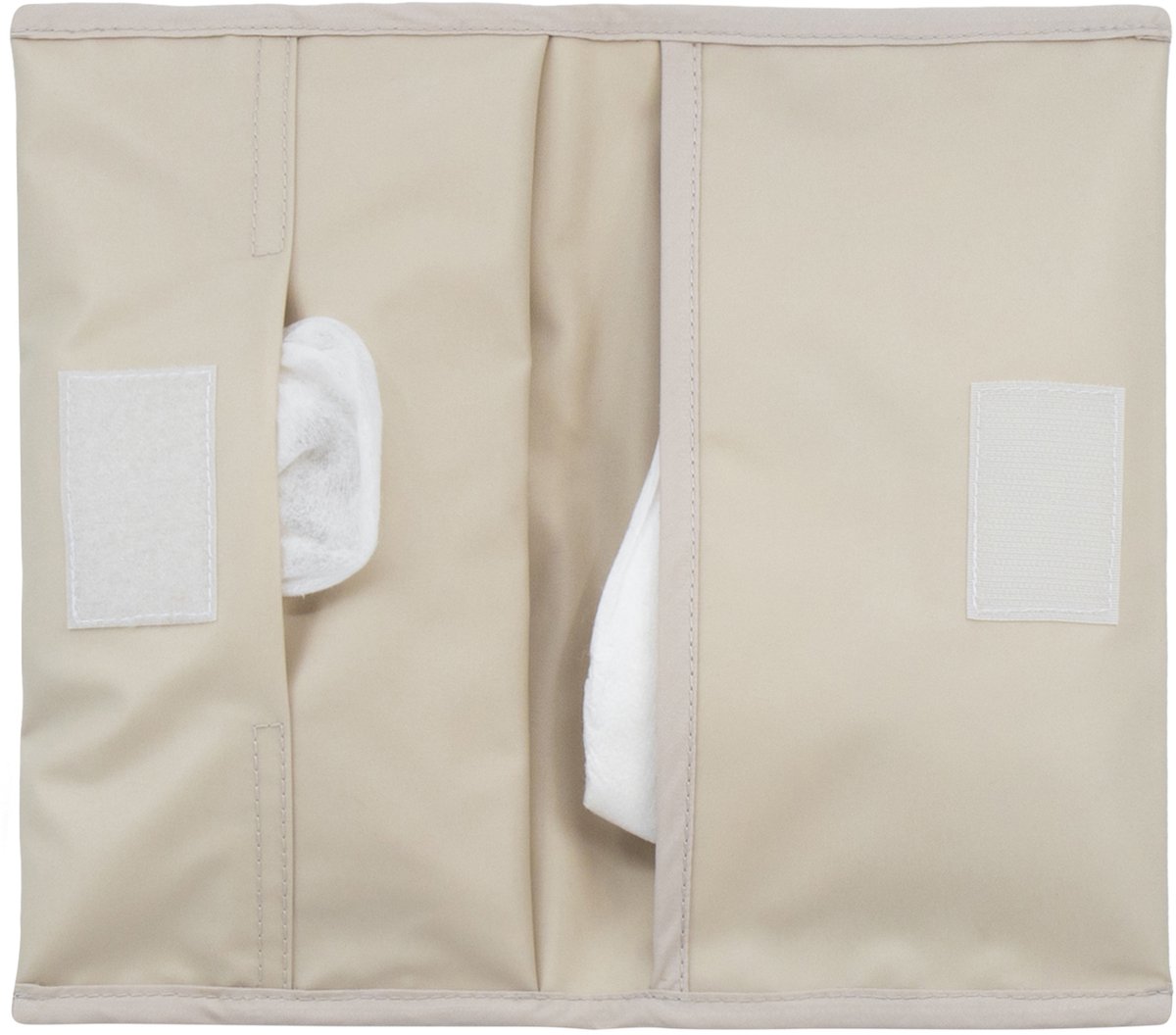 KipKep Napper Luier-etuitje - Cookie - tasje voor luiers en doekjes to go - rPET - wasbaar - gecoat - zandkleur, beige