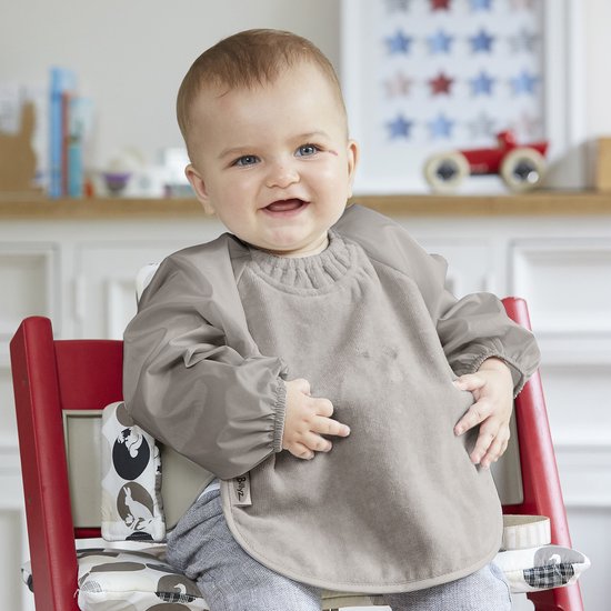 Silly Billyz Slabbetje - Towel Small - Lange Mouw - Taupe van Silly Billyz — afbeelding 2