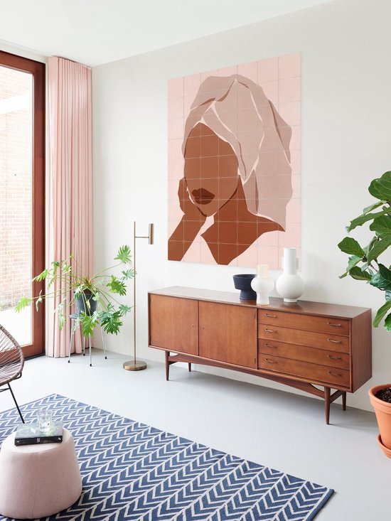 IXXI Sunday Mood, Sacrée Frangine - 100 x 140 cm - Support d'accrochage gratuit - Grande décoration murale et posters - Minimaliste, Abstrait, Graphisme