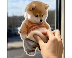 Puppy buikknijper, schattig en creatief, stressverlichtend speeltje, auto-ongeluk beschermingssticker, koelkastmagneet