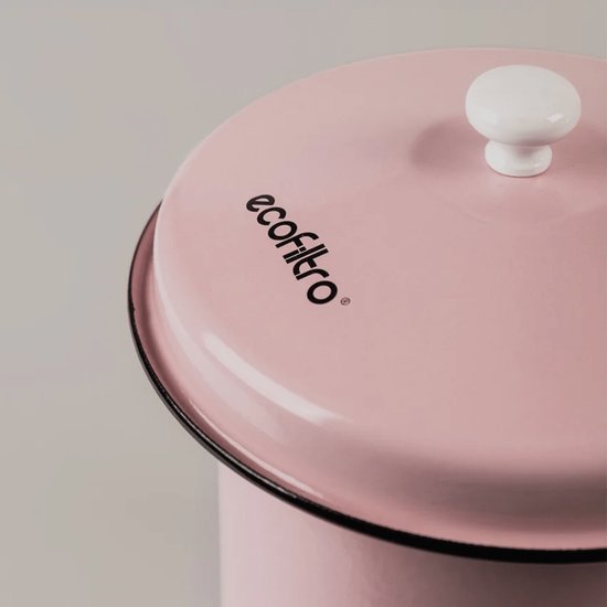 Ecofiltro 5L Baby Pink zijaanzicht met RVS kraantje