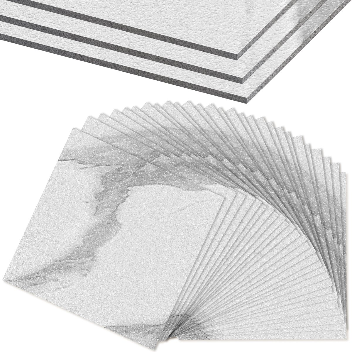 Froadp 54 stuks PVC-vloerbedekking Zelfklevend 5,02 m² Vinylvloer Vloertegels Zelfklevende tegels 30x30cm Vinylvloerbedekking Laminaat Waterdicht Antislip PVC-tegels Decoratieve planken Tegeloptiek Marmer Beige
