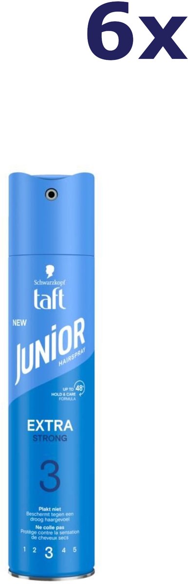 Taft Junior Hairspray Extra Strong - 6 x 250 ml - Voordeelverpakking