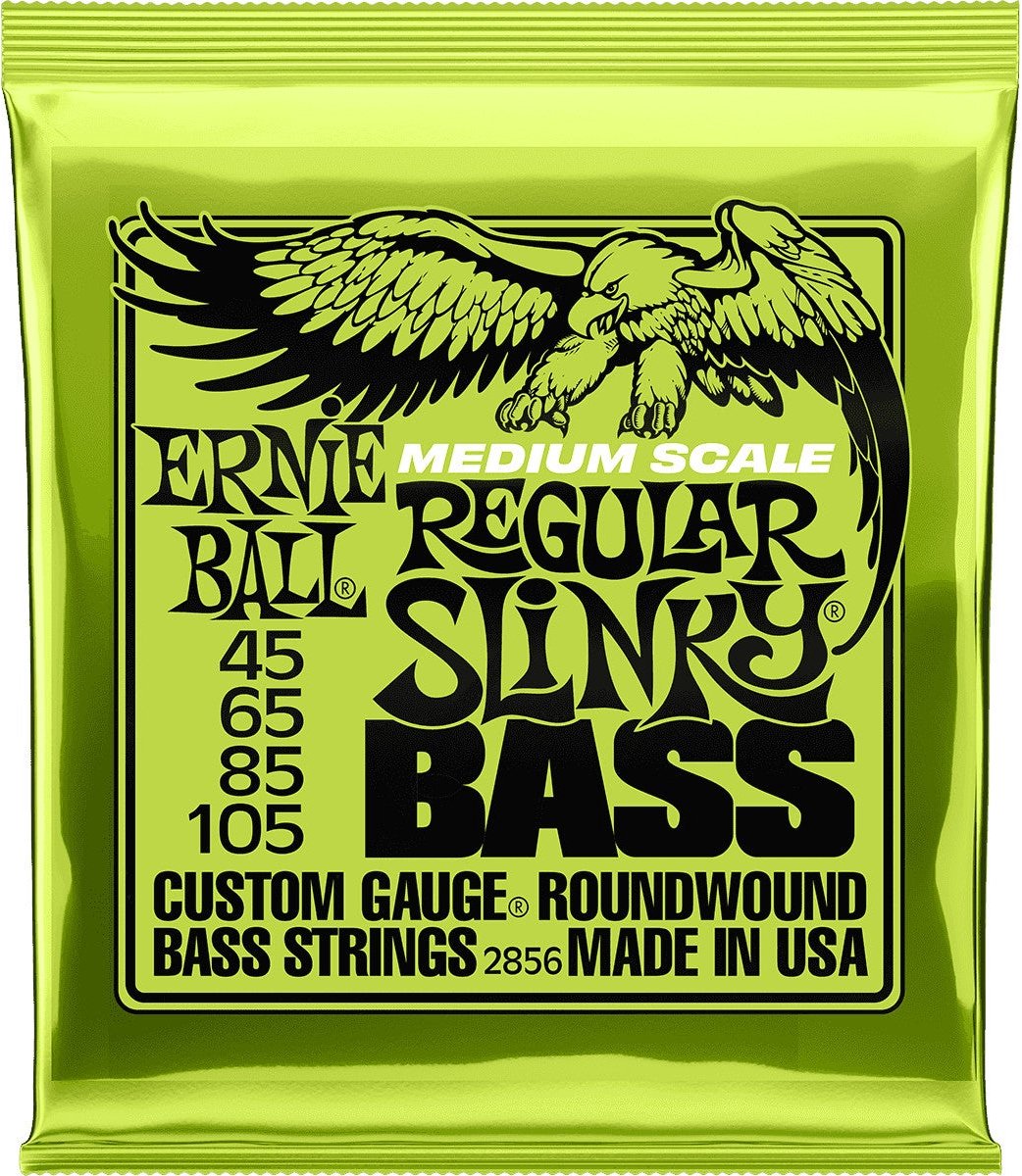 Ernie Ball 2856 Medium Scale Regular Slinky Bass 45-105 snarenset voor elektrische basgitaar