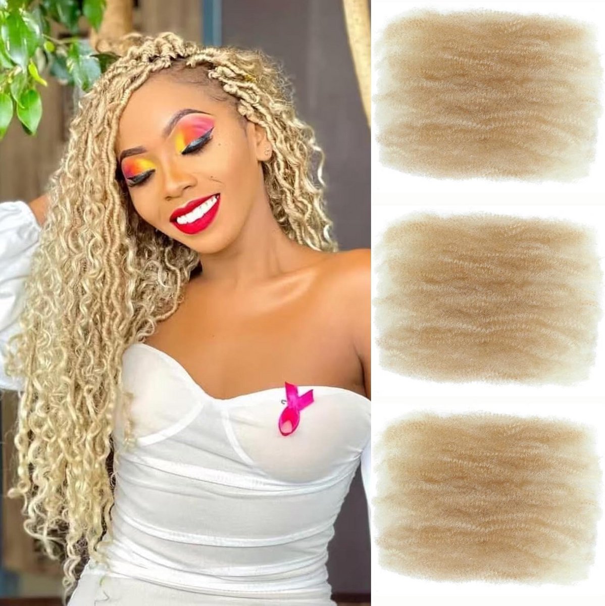 Kinky Curly Vlechten Haar Bulk voor Dreadlocks en Twists - Synthetisch Spring Twist Haar