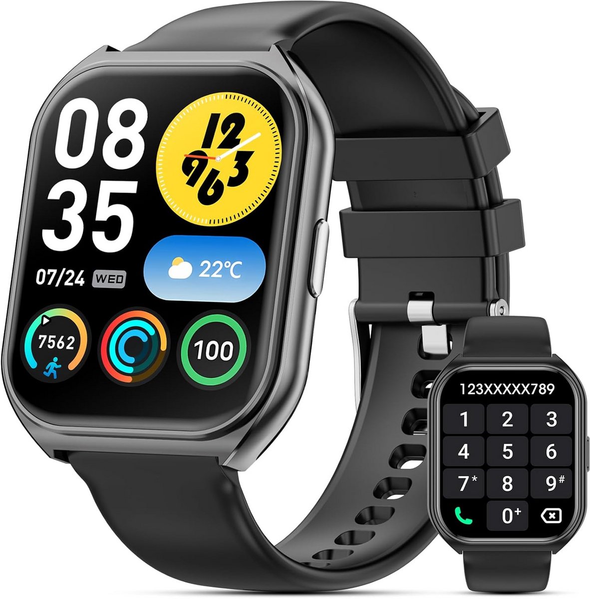 Smartwatch met Bluetooth Bellen en Hartslagmeter - Fitnesstracker voor Heren en Dames