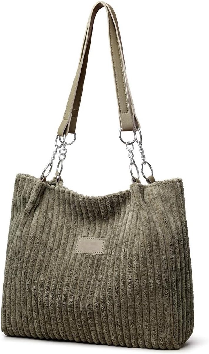 Corduroy Schoudertas voor Dames Shopper Casual Draagtas