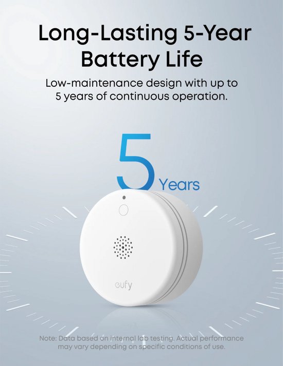 eufy Security slimme rookmelder E10 wit - app notificaties... - Bol