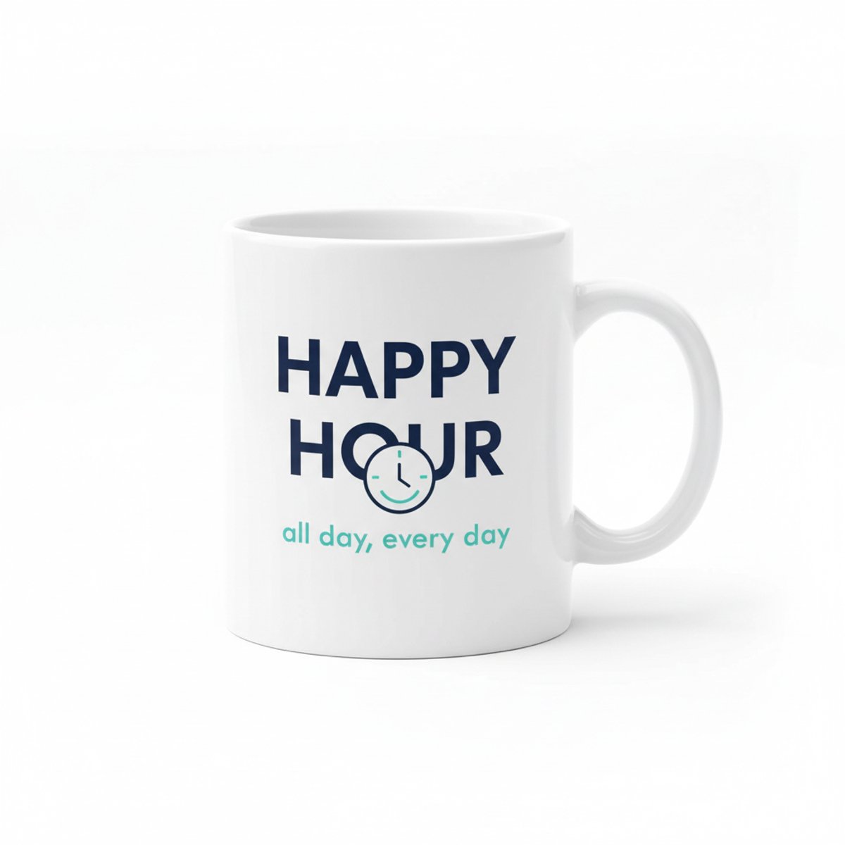 Happy Hour Mok - 330ml Keramische Koffiekop met 'All Day, Every Day' Design