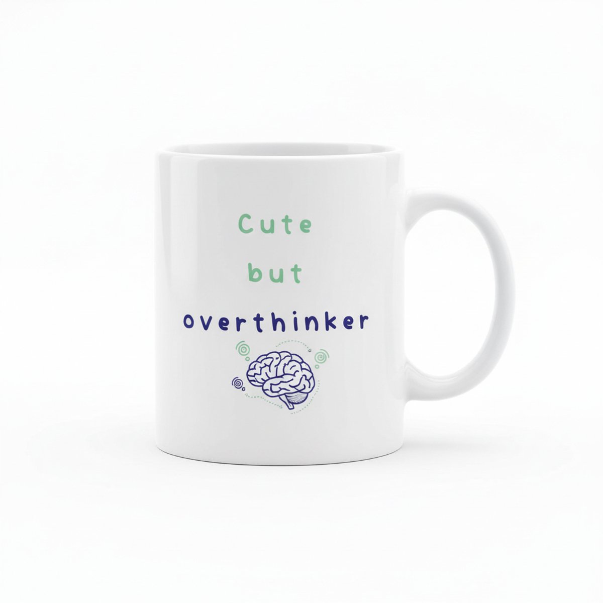Cute but Overthinker Mok – Grappige Gedachten Tekst Koffiemok – 330 ml Keramische Mok