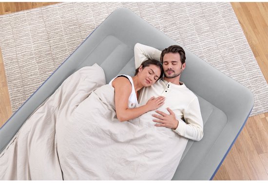 Bestway - Luchtbed - 2-Persoons - 152×203×56 cm - Grijs/Blauw - Met Ingebouwde Elektrische Pomp - Incl. 3-in-1 Opbergtas - 2-persoons Luchtbed - Luchtbed Met Pomp - Luchtbed Voor Binnen Gebruik - Luchtbed Met Kussen - Luchtbed Voor Logeerpartijen van Merkloos — afbeelding 5