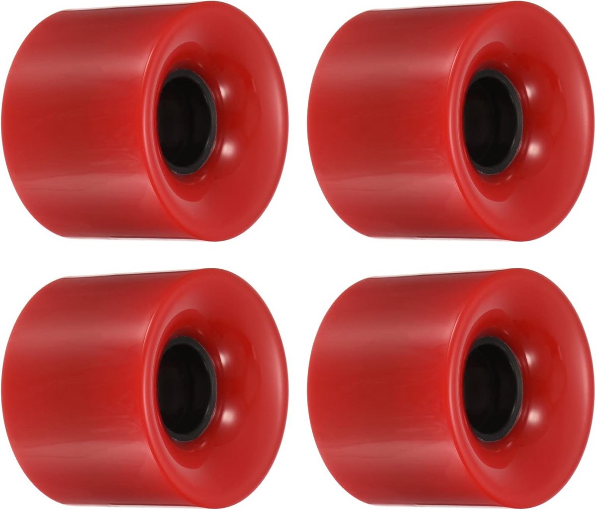 Set van 4 Longboard Wielen 60mm 78A Rode Skateboard Wielen voor Cruiser en Standaard Skateboards Rood