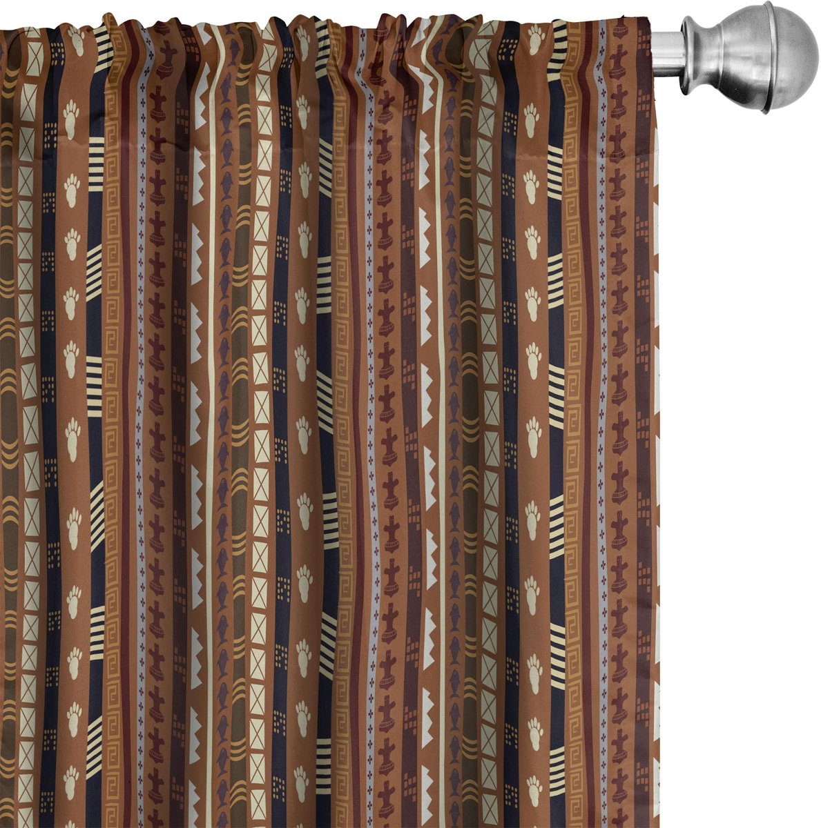ABAKUHAUS Tribale Gordijnen – 2x75x225 cm – Multicolor – Microvezel Mehrfarbig