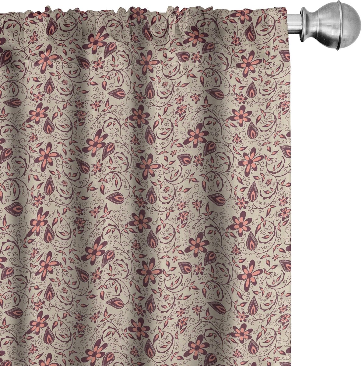 ABAKUHAUS Gordijnen – 2-delige set 75x245 cm – microvezel, halfdonkerend – Tan Coral